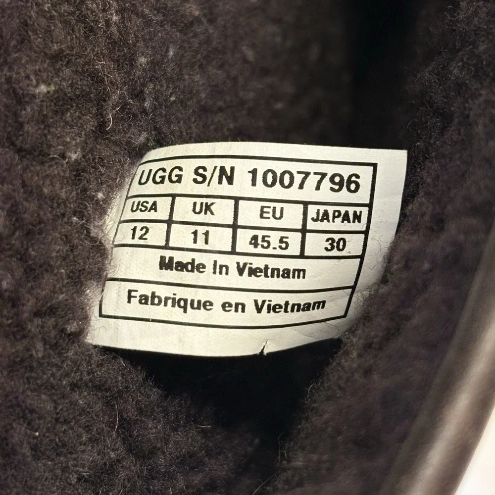 Ugg Foerster Sheepskin Leather Boots Mens 12 Suede Waterproof Wool Lined 1007796
